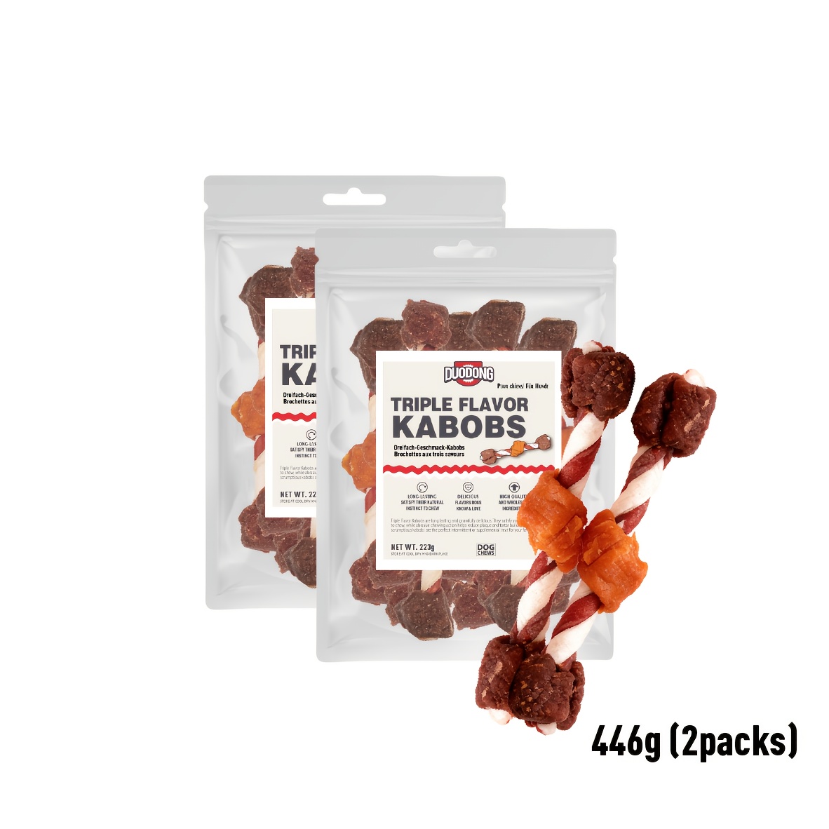 Image of Dog Chew Sticks, Triple-flavored Treats With Real Chicken, Liver And Beef, Grain-free Protein Snacks For All Dog Breeds