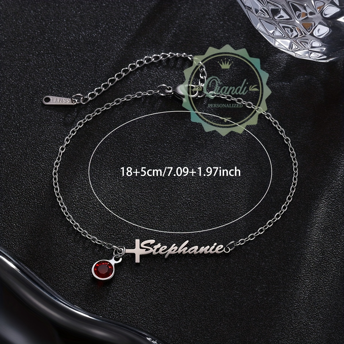 Personalized Cross Bracelet for Baptism, Name Gift