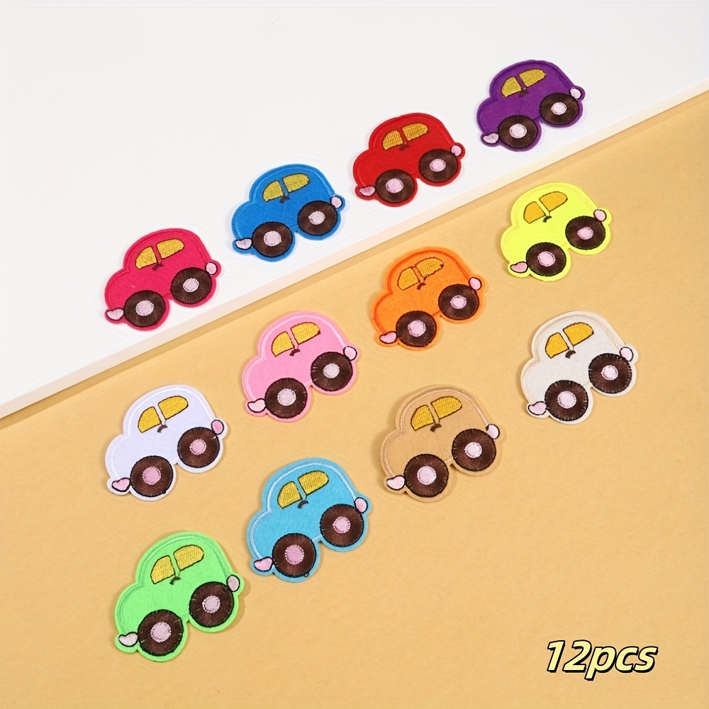 E-shop 12 Stück Gemischte Cartoon Auto Stickerei Auto Maschine Stickerei Applikation Sehr Gute Qualität Kleidung Zusätze