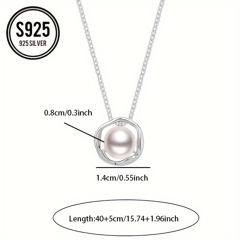 925 Silver Geometric Collarbone Chain French Style Couple Gift
