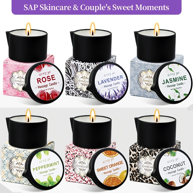 Vela de Masaje Aromática de Baja Temperatura, Vela de Aceite para Masajes, Vela de Fragancia para Spa y Cuidado de la Piel, Diseño Vertible Ideal para Salones y Spas de Parejas, el Regalo Perfecto para el Día de San Valentín, el Día de la Madre y Aniversarios
