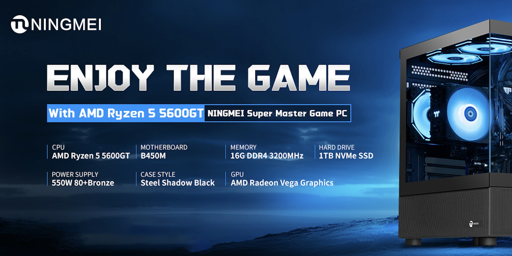 gaming pc amd r5 5600gt     7 1 tb ssd 16gb   6rgb fans gaming desktop Product details 0