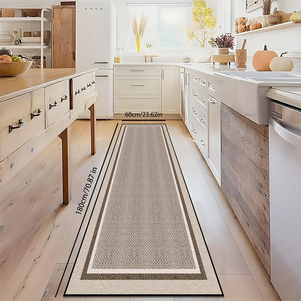 TEMU 1pc Tapis Décoratif Moderne et Lavable en Machine - Tapis de Sol Durable 100% Polyester pour Salon, Entrée, Salle de Bain, Cuisine, Balcon -