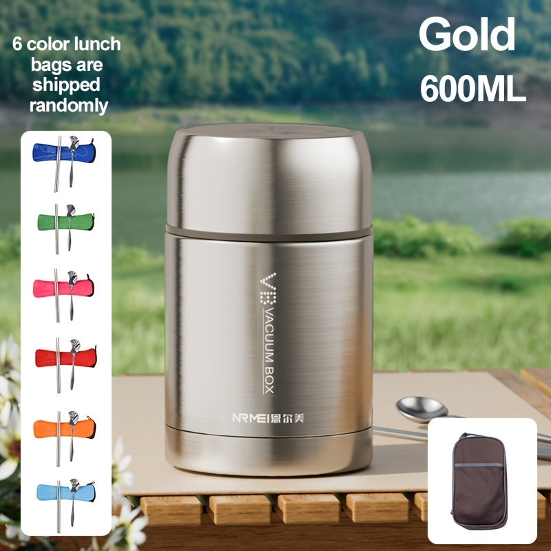 Hot Food Insulated Bottle, 27oz, Soup Insulated Bottle With Foldable Spoon, Stainless Steel Vacuum , Leakproof, 12 Hours Hot/cold
