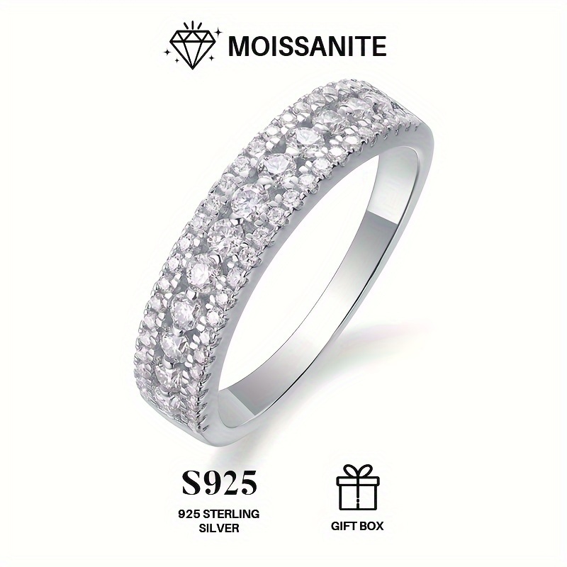 

Moissanite Ring, 925 Sterling Silver & Plated, For Men And Women, Wedding Ring, Perfect Unisex Gift For Everyday & Milestones