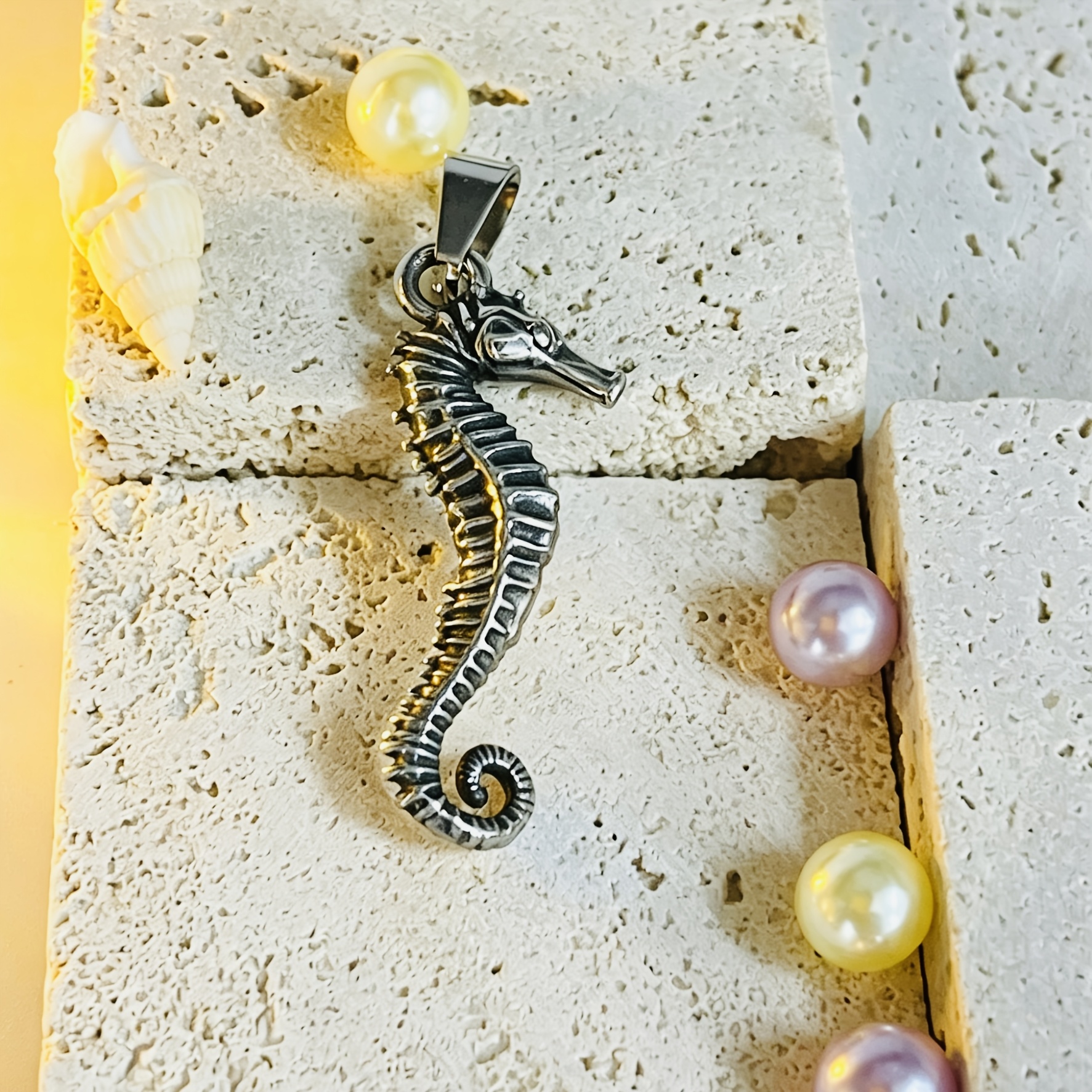 Vintage Seahorse Pendant Necklace, Ocean-Themed Charm