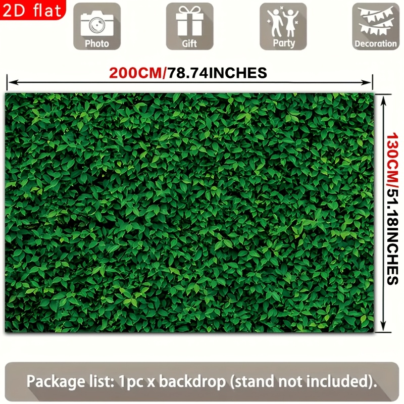 TEMU 2d Flat, [party Banners] 2d Flat Banner, 1pc, Multiple Sizes Available. Dense Leaf Wall, Thick Foliage, Rich Natural Greenery, Party Decor In