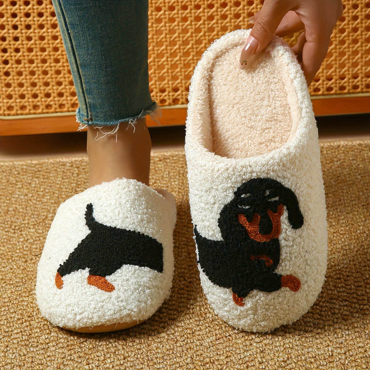 Image of Cute Puppy Comfortable Women's Slippers - Soft, Stylish, Casual, Warm Indoor Slippers, I'm Women's House Shoes, Women Shoes