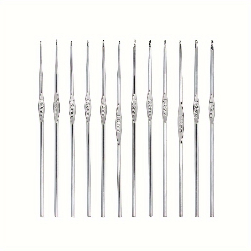 TEMU 12pcs/15pcs, Conjunto De Ganchillo De Encaje De Metal, Ganchillo De Hierro De Extremo Único, Herramientas De Tejido A Mano, Para Uso Profesional