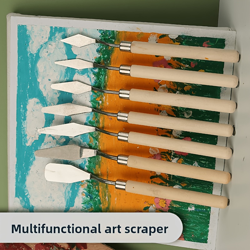7pcs Metal Oil Painting Scraper Palette Art Tools Set