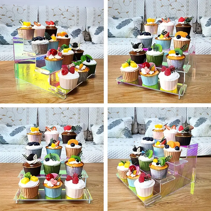 Transparent Acrylic 4 layer Colorful Step Rack Cosmetic - Temu New Zealand