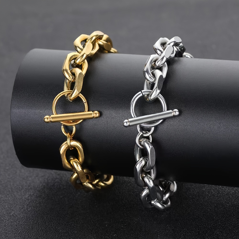 

Stainless Steel Chain Ot Buckle Bracelet, Men's Business Party Bracelet