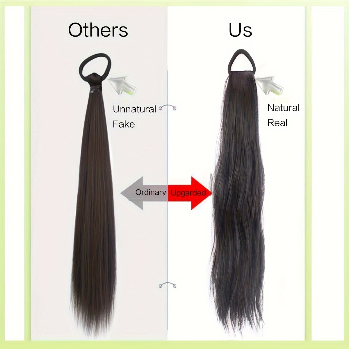 elegant 2 pack womens tie in ponytail extensions versatile synthetic long hair natural looking slightly curly high   loop all ages fit multiple styling options 20 inch hairpiece details 8