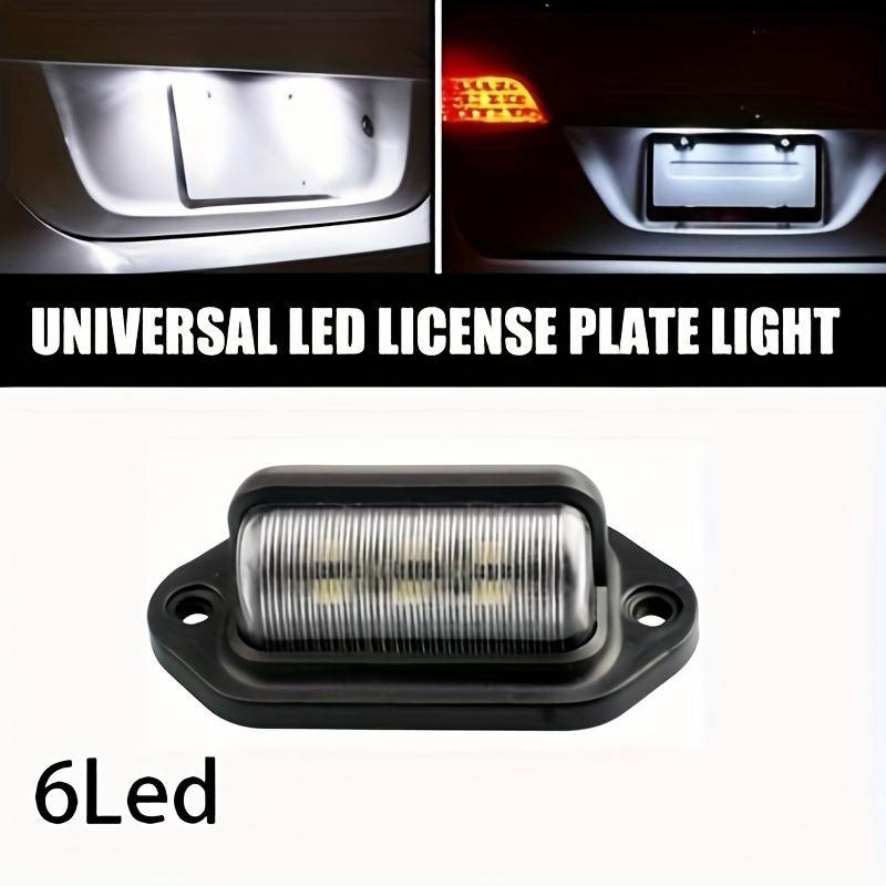 

6 Led Universal License Plate Light For Motor Vehicles, White Bulbs, 12v Hardwired Led Lights For Suv, Truck, Trailer, Van Tag Step Lamp