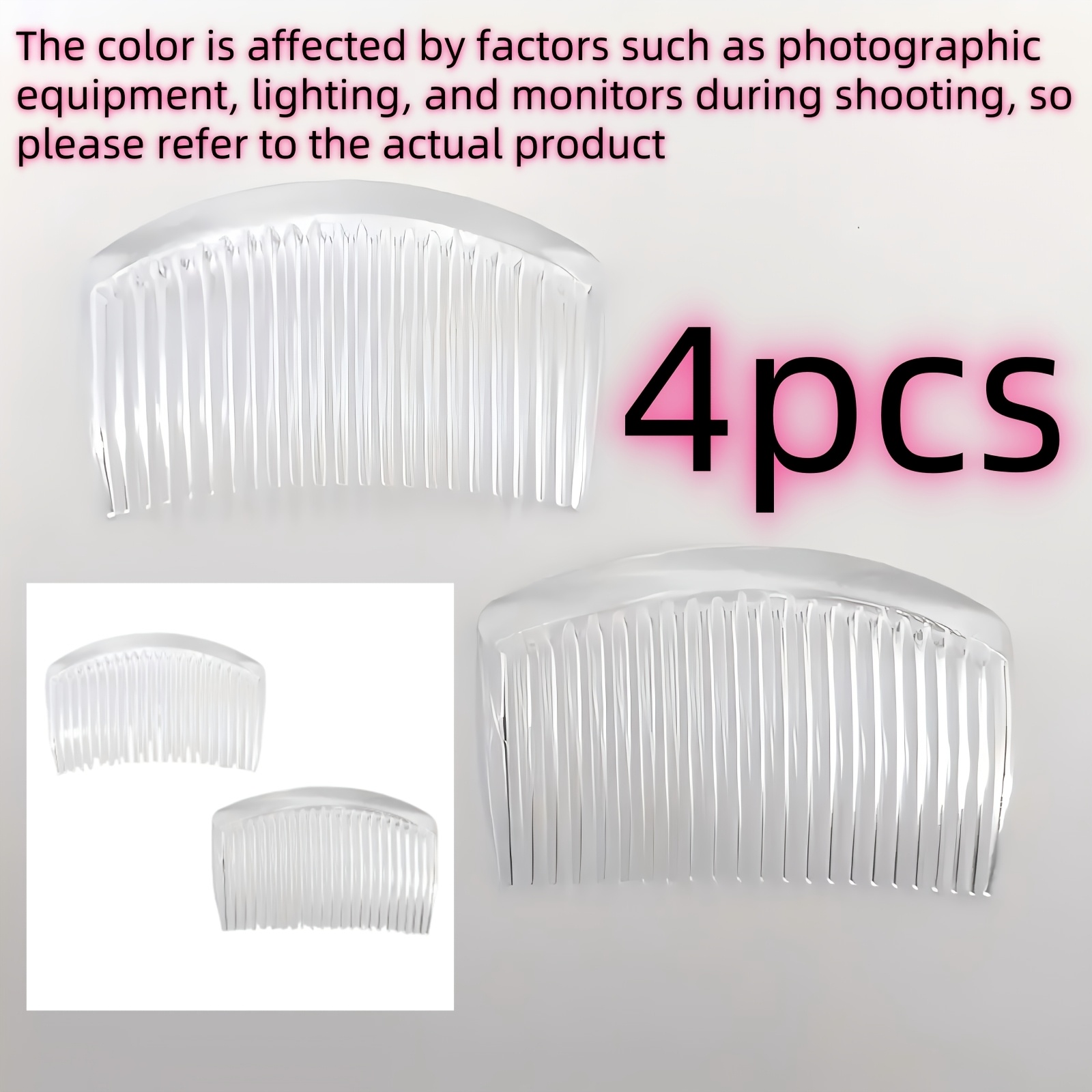 TEMU Set da 4/8 pettini per acconciatura raccolta in stile francese da 3,35 pollici - Accessori per capelli in plastica liscia e inodore i tipi di