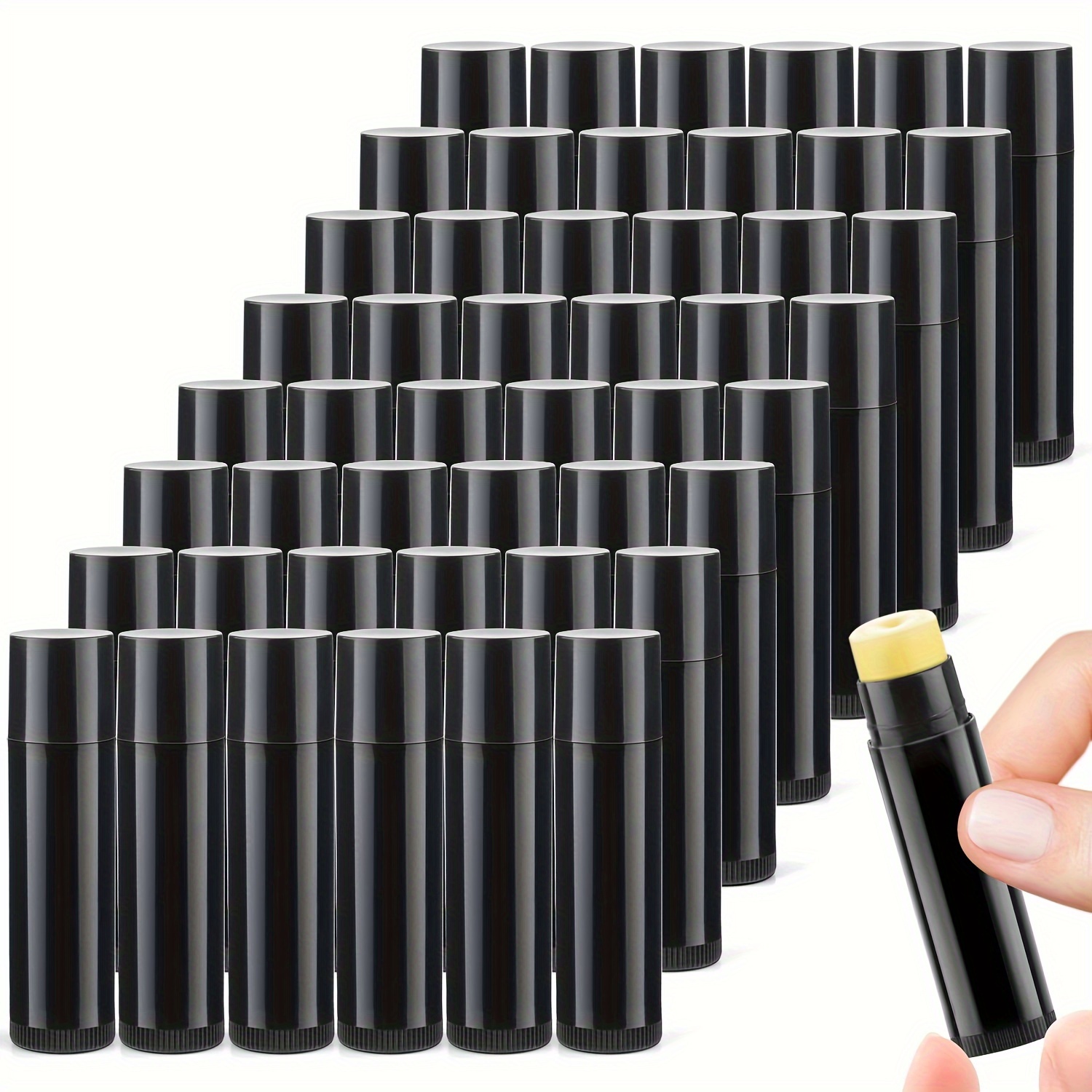 

20pcs Plastic Lipstick Tubes With Caps - Diy Lip Balm & Cosmetics, Lightweight & Polished