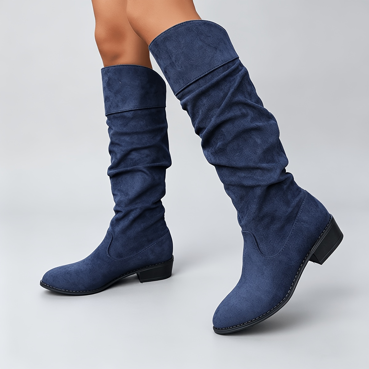 TEMU Autumn Casual , Casual Date Versatile Style Long Boots, Soft Comfortable Women's Knee-high Boots, Women Shoes