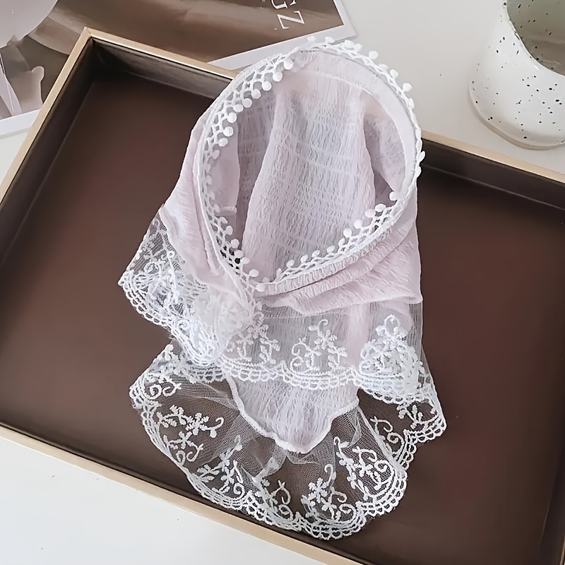 1pc elegant casual light color mesh hair scarf suitable for party   styling perfect gifts for girls details 1