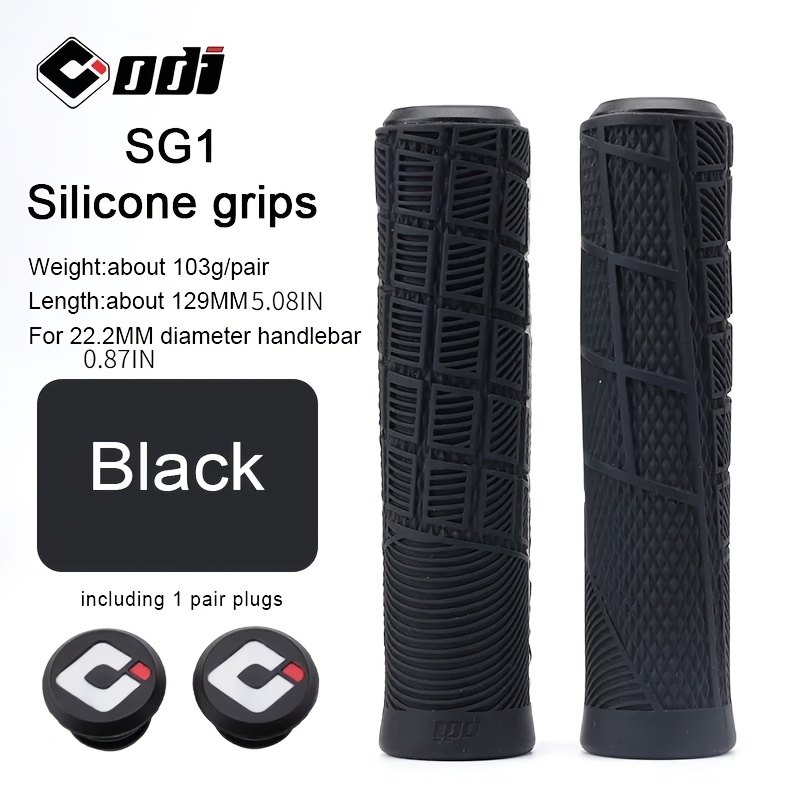 TEMU Poignées de vélo ODI en silicone souple, protège-poignées de antichoc pour VTT, BMX, vélo pliant, housses de poignées de cyclisme