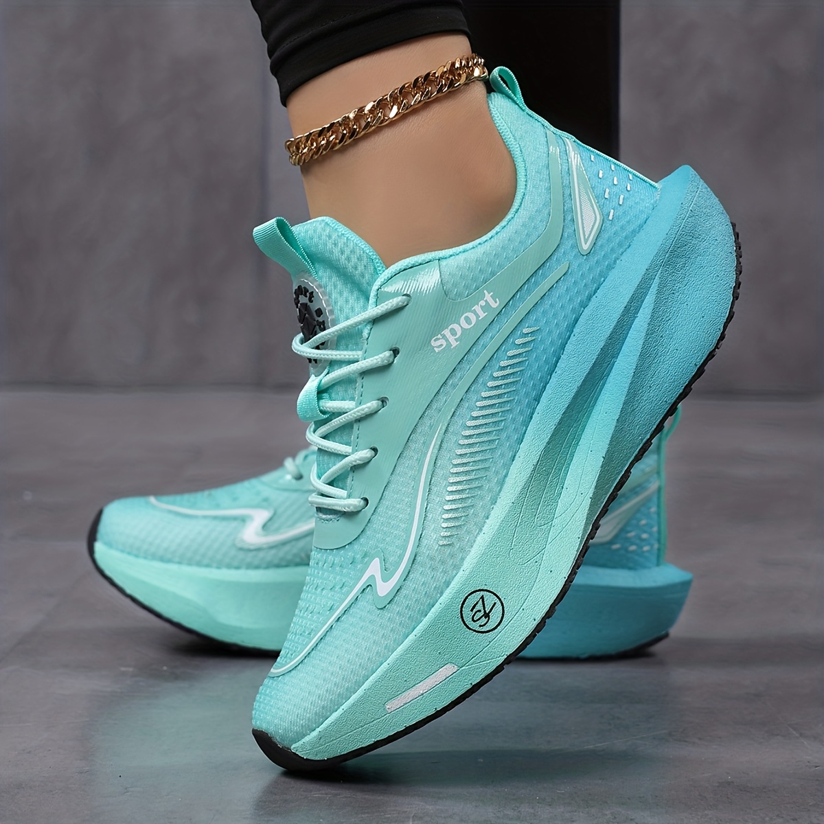신상 봄/가을 여성 신발, 경량 팝콘 소프트 솔 캐주얼 스니커즈, 패셔너블한 메쉬 통기성 여성용 싱글 편안한 통굽 운동화, 여성 신발 제품 세부 정보 1