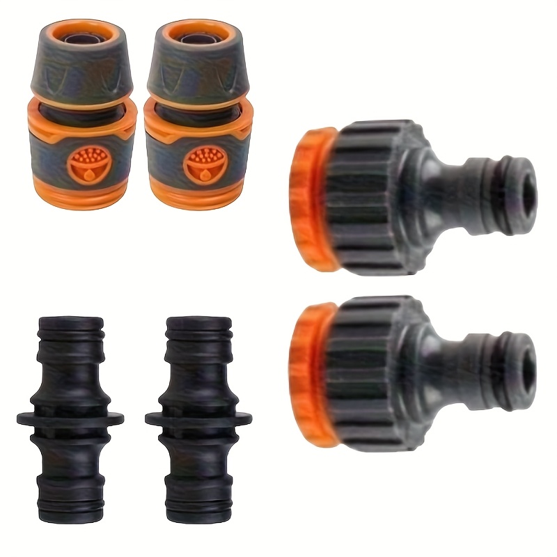 6pcs Durable Abs Garden Hose Connector Kit - Quick Release Double Hose Extension, , Perfect For Lawn Irrigation Systems | Hose Extensions | Plastic Connectors