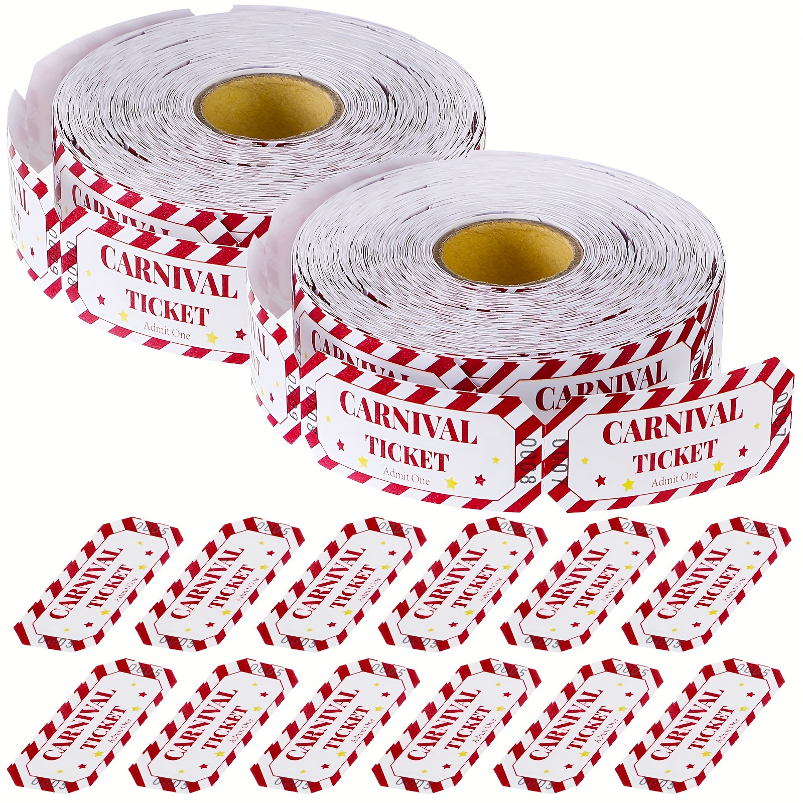 TEMU 2 Rolls 1000pcs Free Drink Ticket Roll Raffle Tickets Party Tickets For Events Wedding And Parties (carnival)