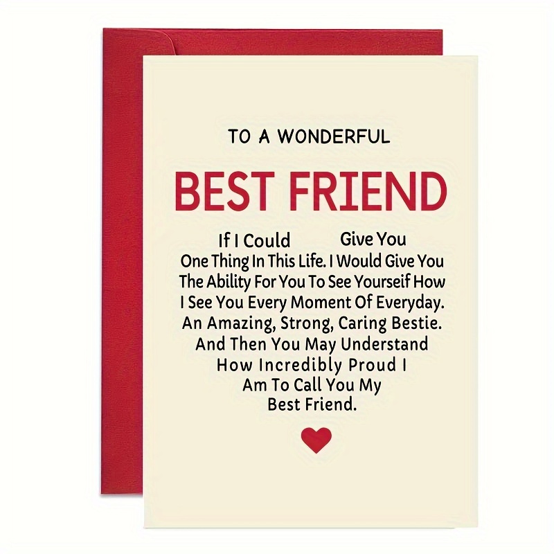 

Best Friend Birthday Greeting Card - Heartfelt Appreciation, Thoughtful Bff Friendship, Shared, High-quality Keepsake