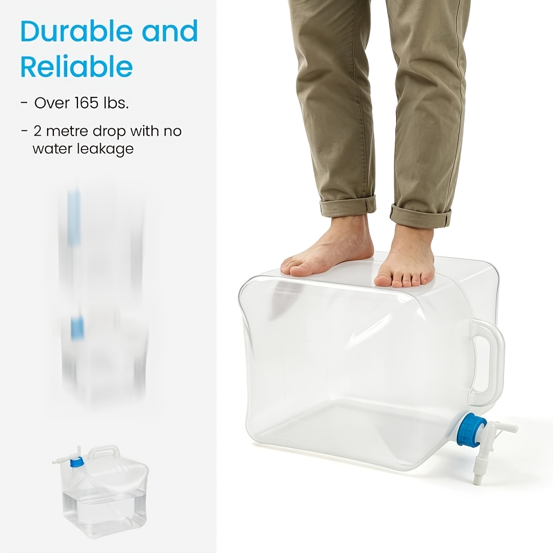Collapsible Water Container with Spigot, Portable Foldable Water Bag