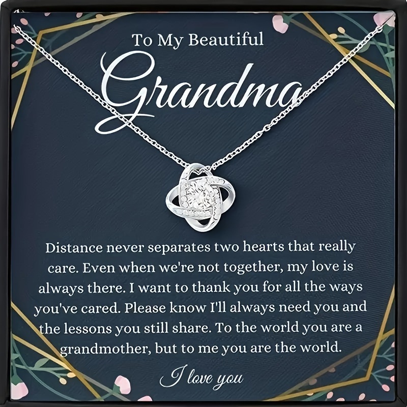 

Love Knot Pendant Necklace, Gifts For Grandma, Grandma Gift From Granddaughter, Grandma Gift From Grandson, Grandma Necklace