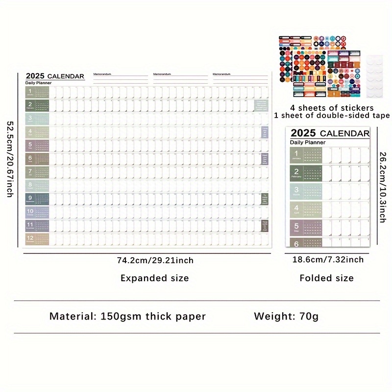 

Frameless Poster-style Calendar Planner - Decorative Wall Art For Home & Office