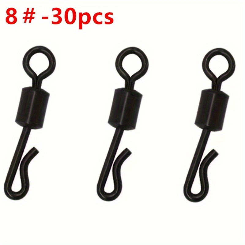 Image of 30pcs Of Swivels: Durable Connectors For Fishing Lines Suitable For Saltwater And Freshwater Fishing - Additions For Carp Fishing And Outdoor Activities