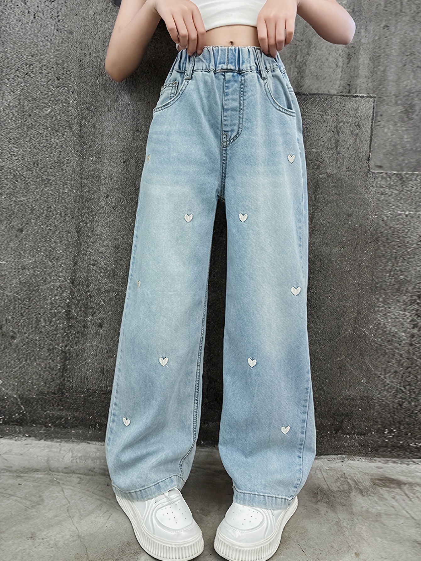 jeans pierna moda y2k niñas bordado Temu Colombia
