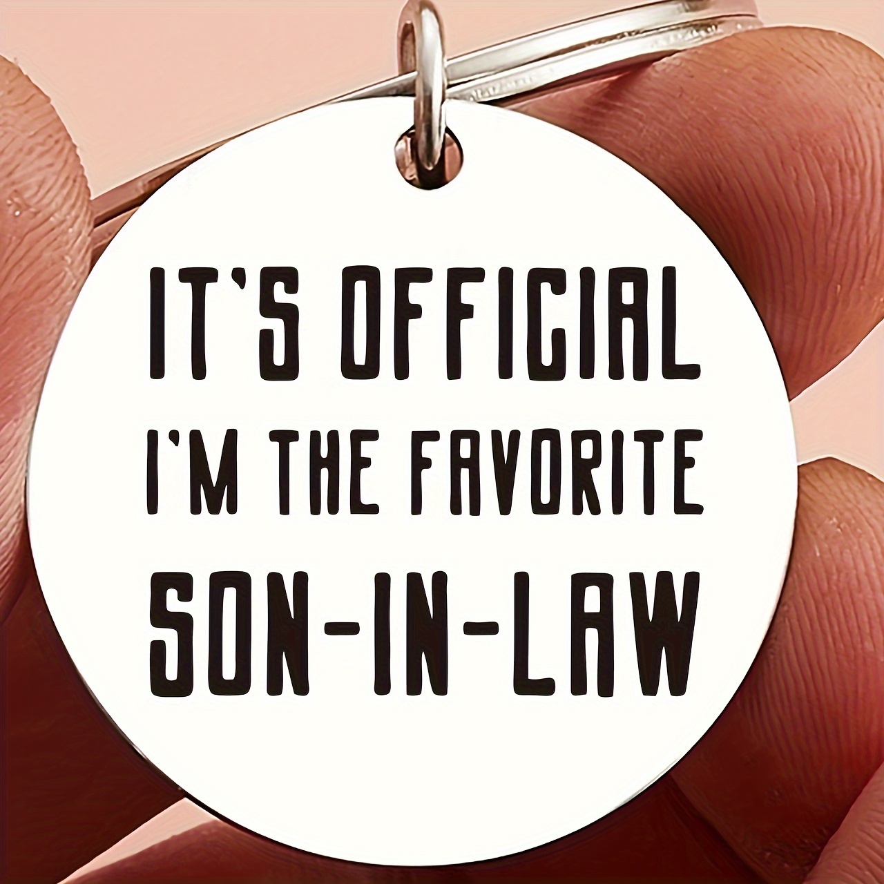 

1pc Steel Keychain For Son-in-law - Engraved Keyring, , For , Christmas, - '-in-law'