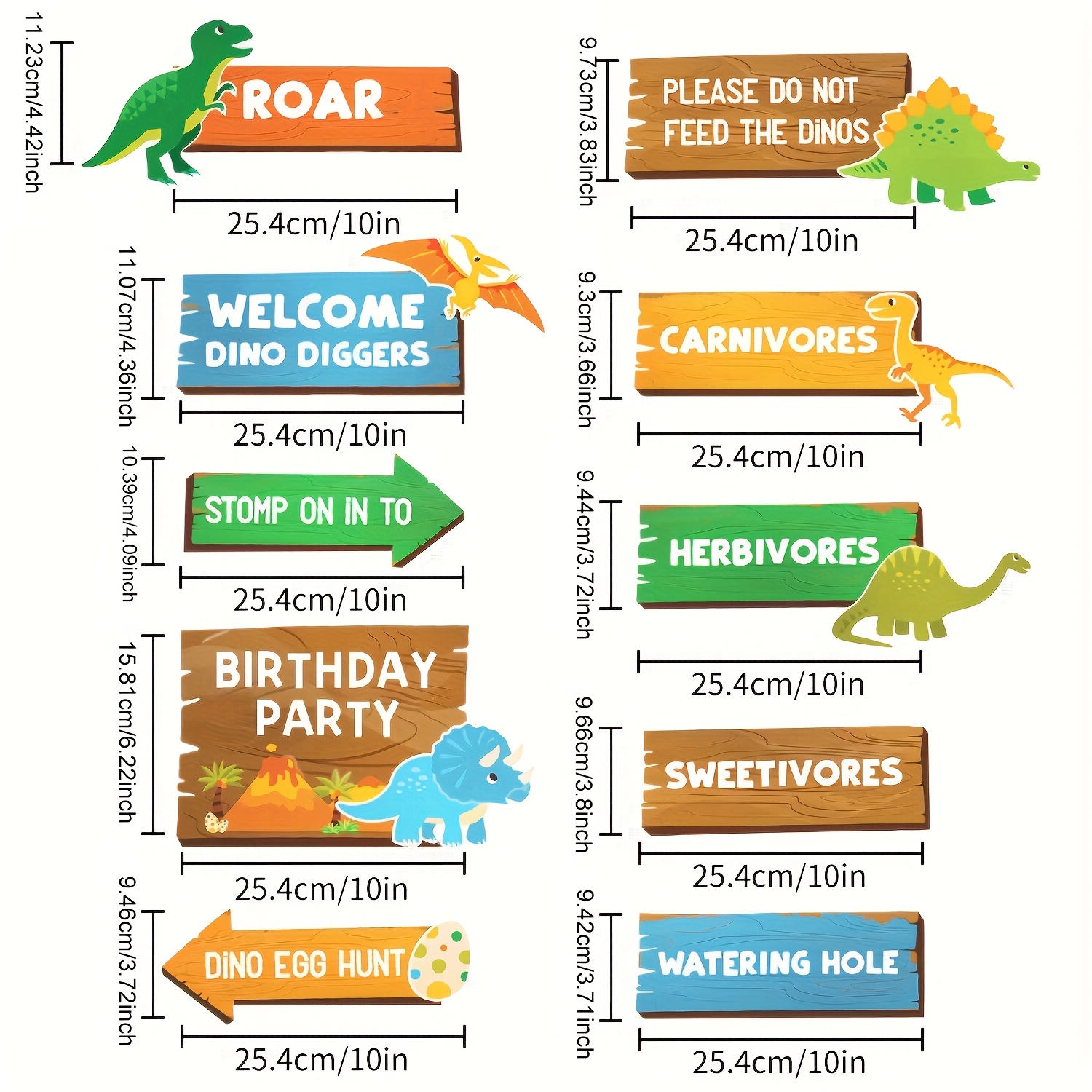 set 10 dinosaur themed party decorations featuring caution - Temu New  Zealand