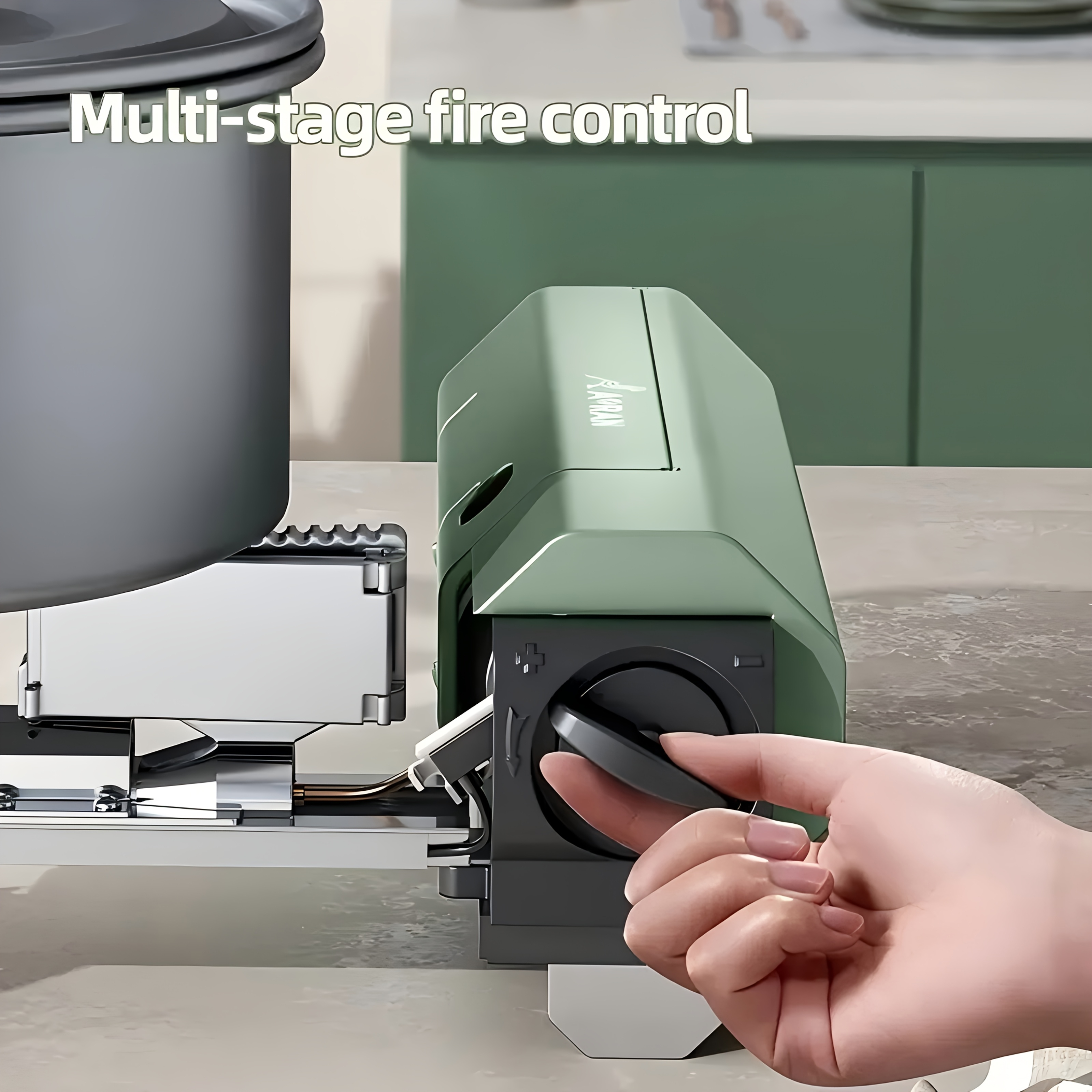 Portable Carb Stove with Piezoelectric Ignition, Automatic Locking Device for Easy Operation, Lightweight & Foldable Design, Perfect for Camping, Picnics, and Outdoor Cooking - Available in Coffee, Cream, and Green, Picnic Essentials | Triangular Structure | Durable Outdoor Stove