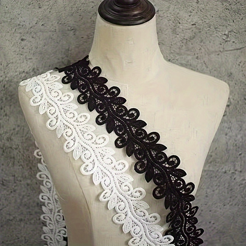 

Elegant White And Black Lace Trims For Sewing And Crafts - 2.36in (6cm) Width