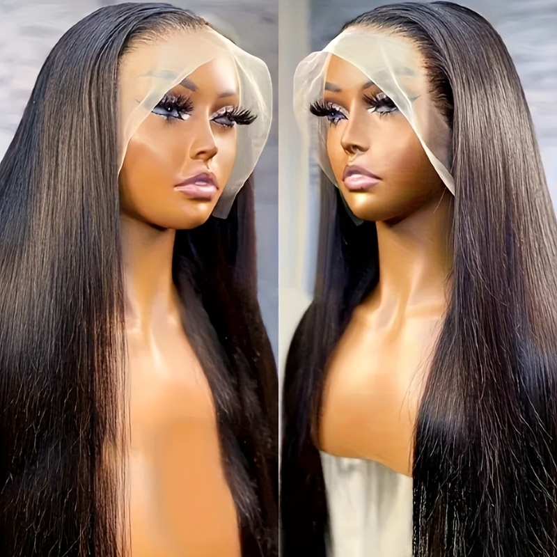 straight human hair wig 13x6 hd transparent lace front  display picture 1