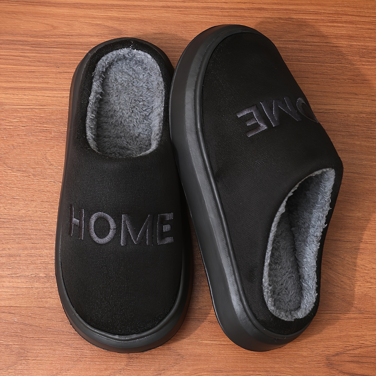 Image of Men's & Tall Indoor Slippers With Plush Eva Sole & Warm Lining - Slip- , Soft - Upper (suitable For Home,, Floors) - Cozy House Shoes For & Floors