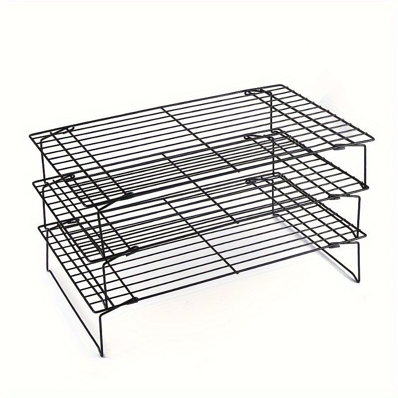 

3pcs, Stackable Cooling Rack Set, 3-tier Drain Racks, For Bread, Cake, Chicken, Meat And More, Baking Tools, Kitchen Gadgets, Kitchen Accessories