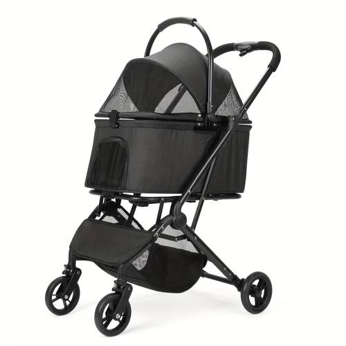 versatile 3 in 1 lightweight pet stroller for small to medium dogs cats portable foldable design with lockable wheels adjustable canopy mesh window durable alloy ideal for car travel outdoor use