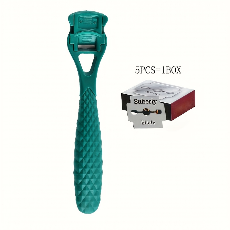 TEMU A Foot Scraper In And Black, Along With 5 Replacement , Designed For Removing Dead Skin And. This Foot Care Tool Features Interchangeable Parts,