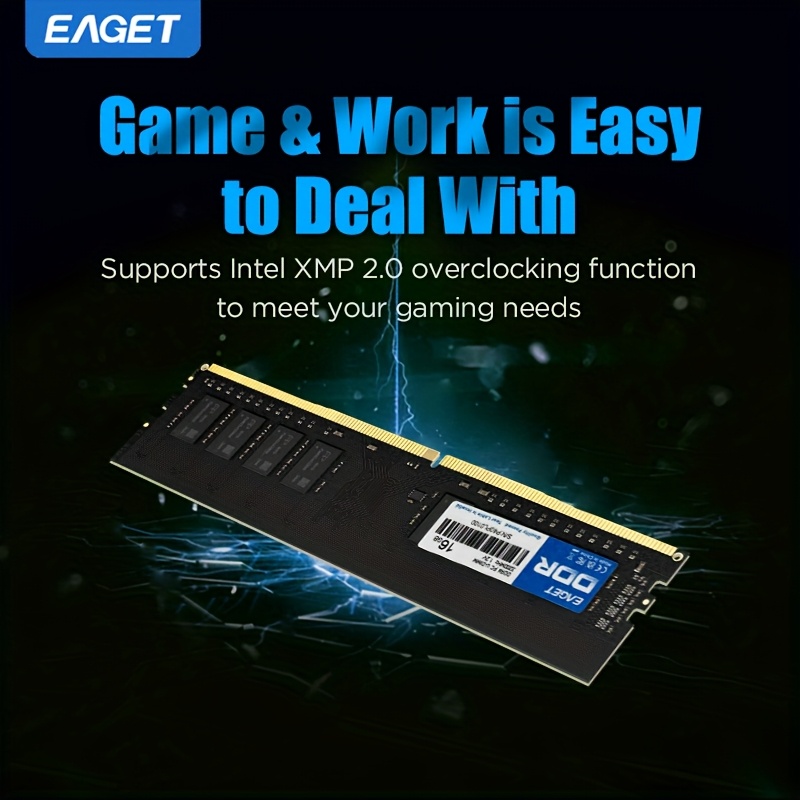 

Eaget 16gb Ddr4 - 3200mhz, 1.2v Udimm Memory Module For Desktop Computers, Xmp 2.0 Compatible, & Low Power