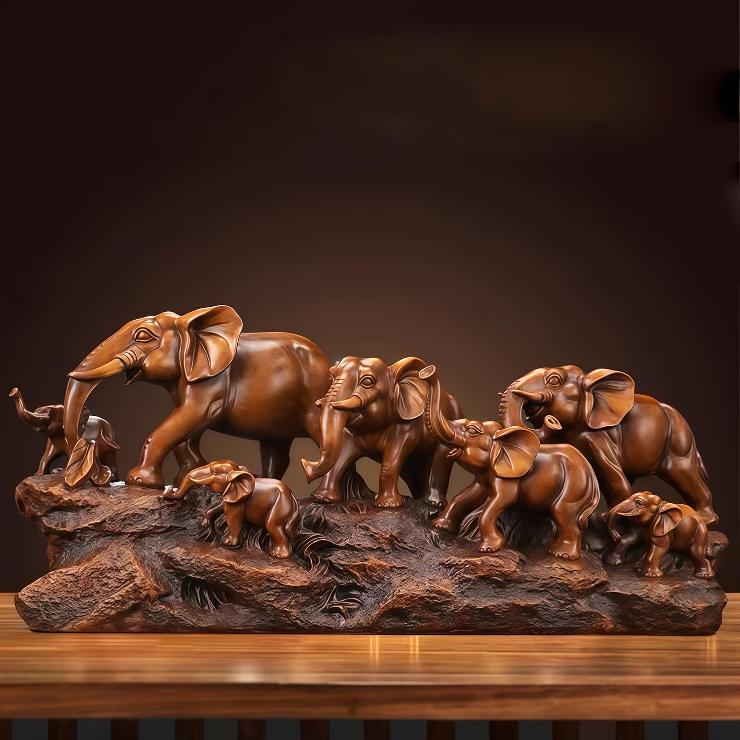 Image of A Decorative Piece Featuring Elephants, Ideal For A Creative Wine Cabinet, Tv Stand, Or Entrance Cabinet. Perfect As A Gift For A , Suitable For , And Great For Occasions Like Valentine's Day, Easter