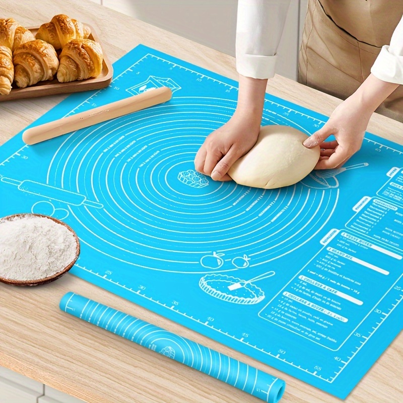 1pc Blue EVA Rolling Mat with Measurements Easy Clean, Reusable Dough  Kneading Pad for Baking Pizza, Cakes More Ideal for Christmas,  Halloween,