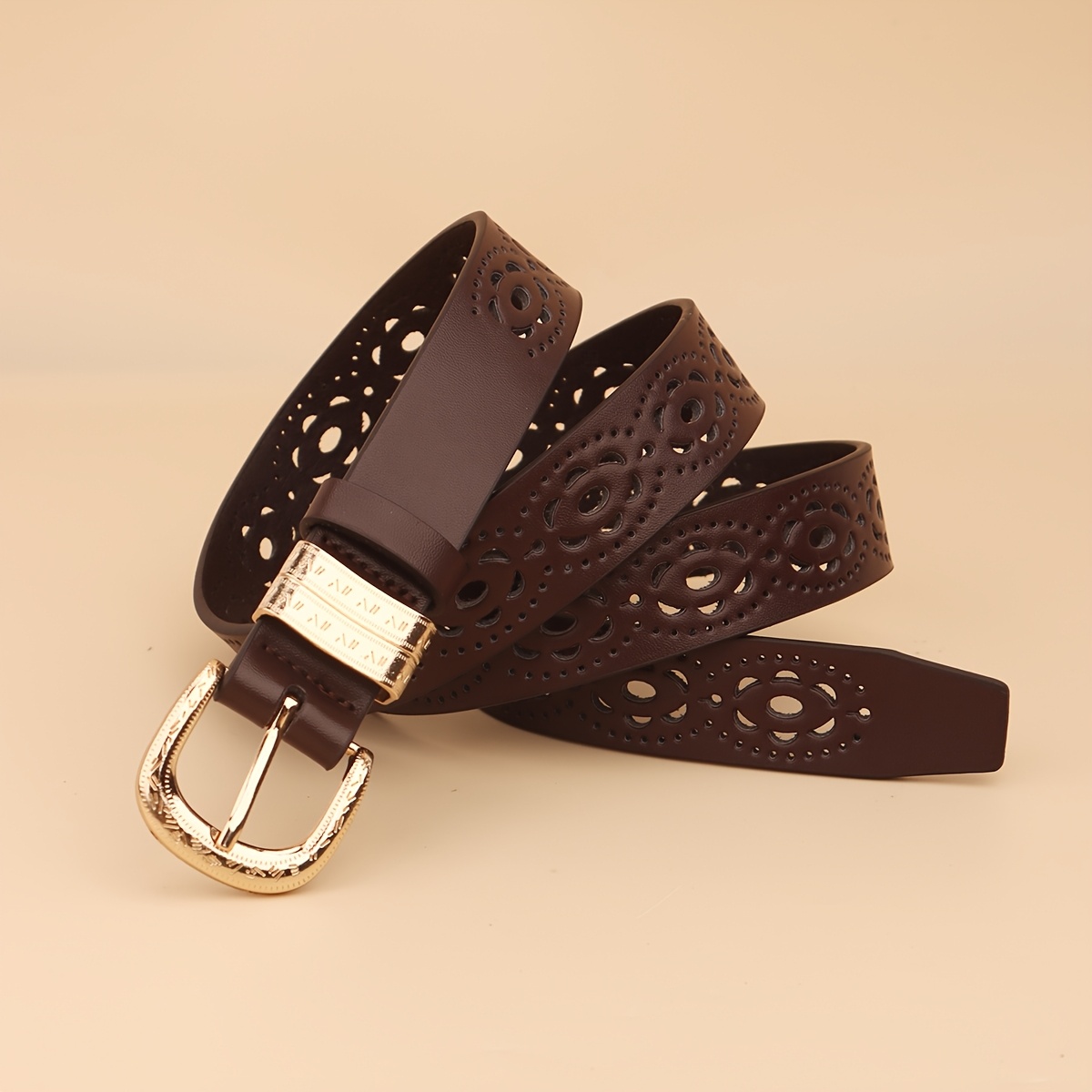 TEMU 1pc New Women's Hollow-out Belt 2026, High-end Versatile Niche Minimalist Fashionable Decorative Jeans Belt