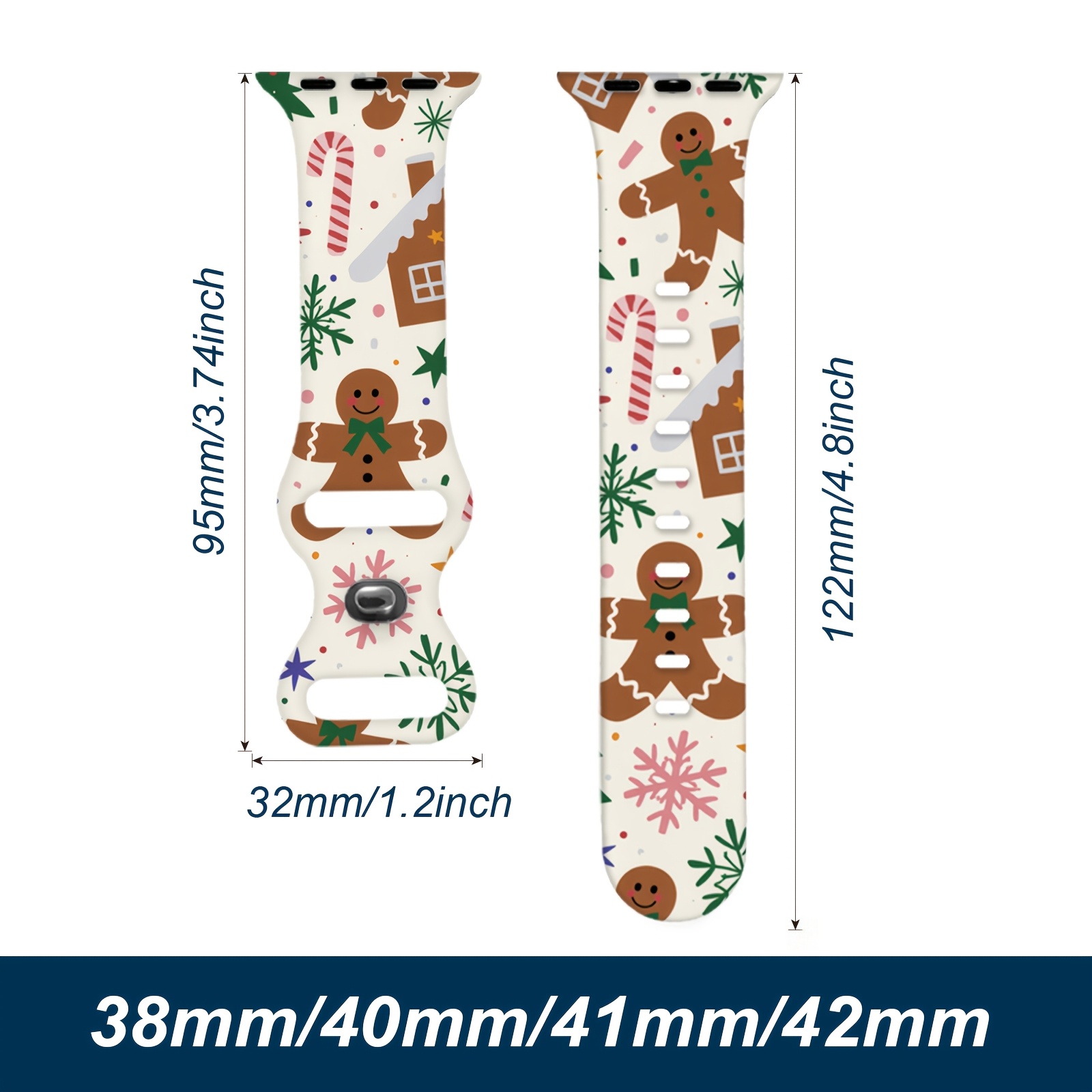 TEMU Apple Silikonarmbänder Kamin Uhren /9/10 Apple Watch Carol Floral SE1/2 Ultra1/2/ Uhren /6/7 Schlitten Glocken Weihnachtsfarbige Glocken Iphone