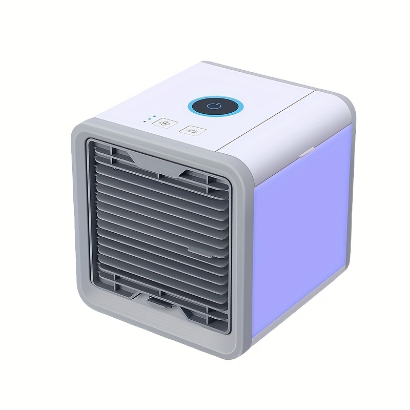 TEMU Mini Air Cooler, 3 Speeds, Usb Powered Fan, 7 Led Mood Lights, Air Conditioner Cooling Fan, Quiet & Powerful Desk Fan, Mini Personal Humidifier