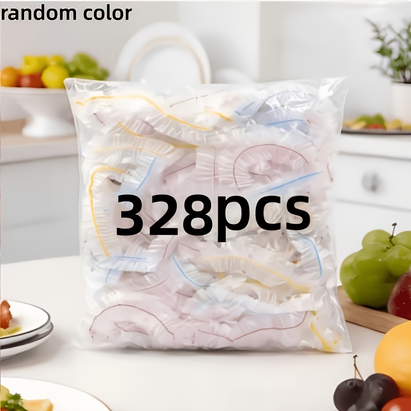 TEMU 328pcs Heavy-duty Food-grade Disposable Plastic Wrap - Random Colors, Stretchable, Leak-proof, And Dust-proof Plastic Film. Suitable For