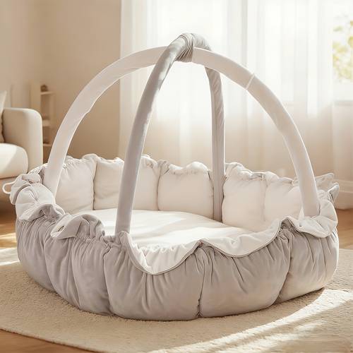 5 in 1 thick plush baby gym baby mats for floor tummy time mat cat bed dog bed convertible stage based developmental from baby to toddler ball pit pet cushion