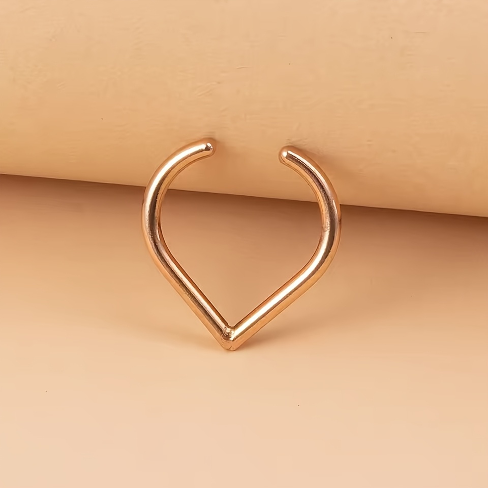Stainless Steel Fake Piercing Nose Ring Teardrop Shape Clip